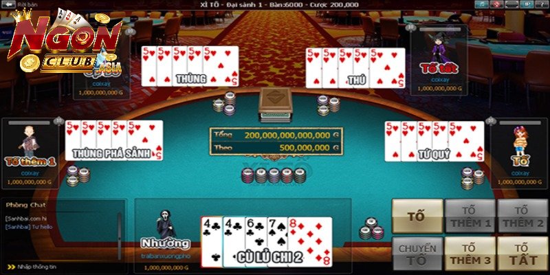 Hướng dẫn cách chơi xì tố online tại Ngonclub