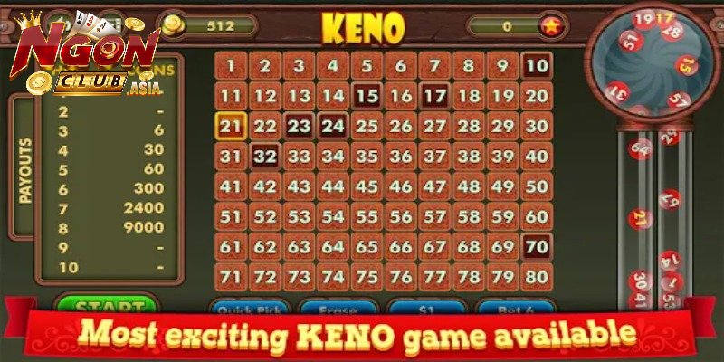 Luật đặt cược Keno chi tiết
